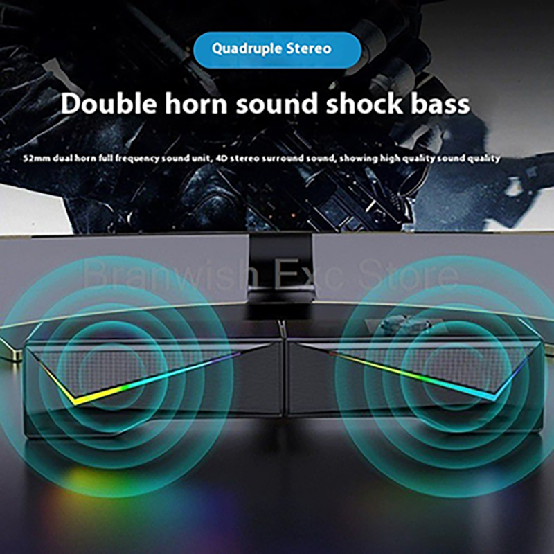2x2.5W Computer Speaker RGB Li - Rgb Computer Soundbar For Pc ulasan dan harga