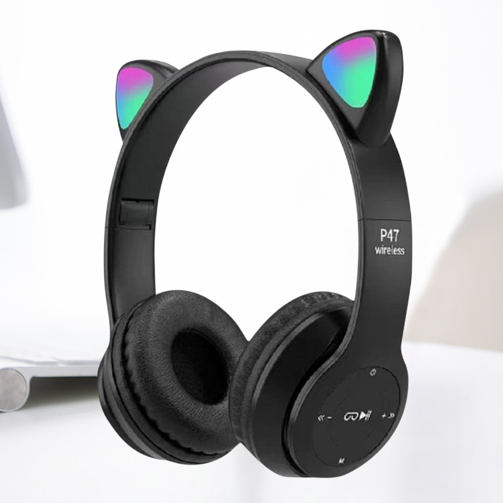 Cute Cat Ear Bluetooth Headpho - Cat Ear Bluetooth Headset Led ulasan dan harga
