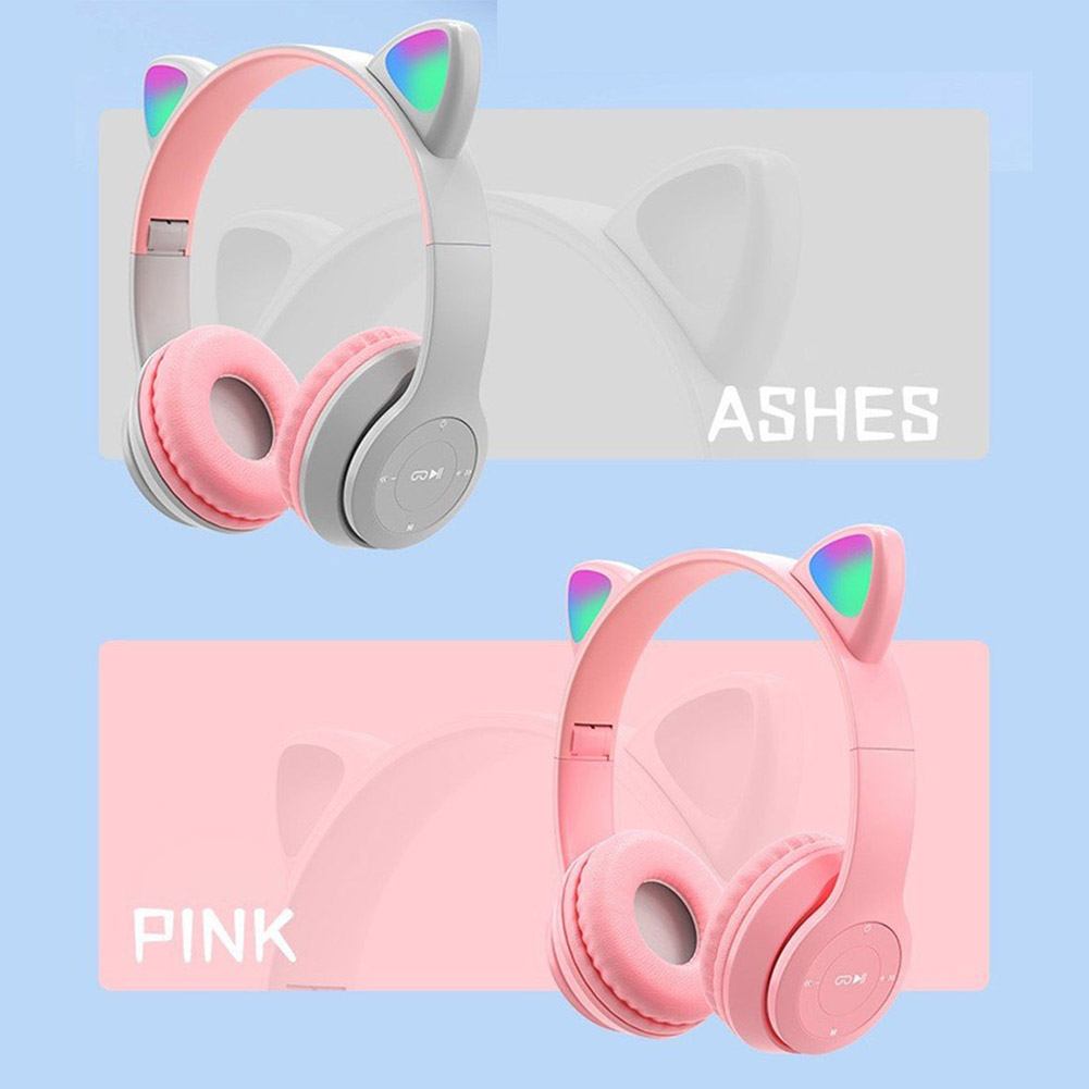 Cute Cat Ear Bluetooth Headpho - Cat Ear Bluetooth Headset Led ulasan dan harga