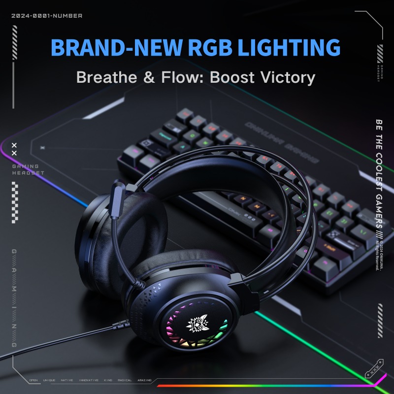 ONIKUMA X92 Wired Gaming Heads - Gaming Headset With Mic Rgb ulasan dan harga