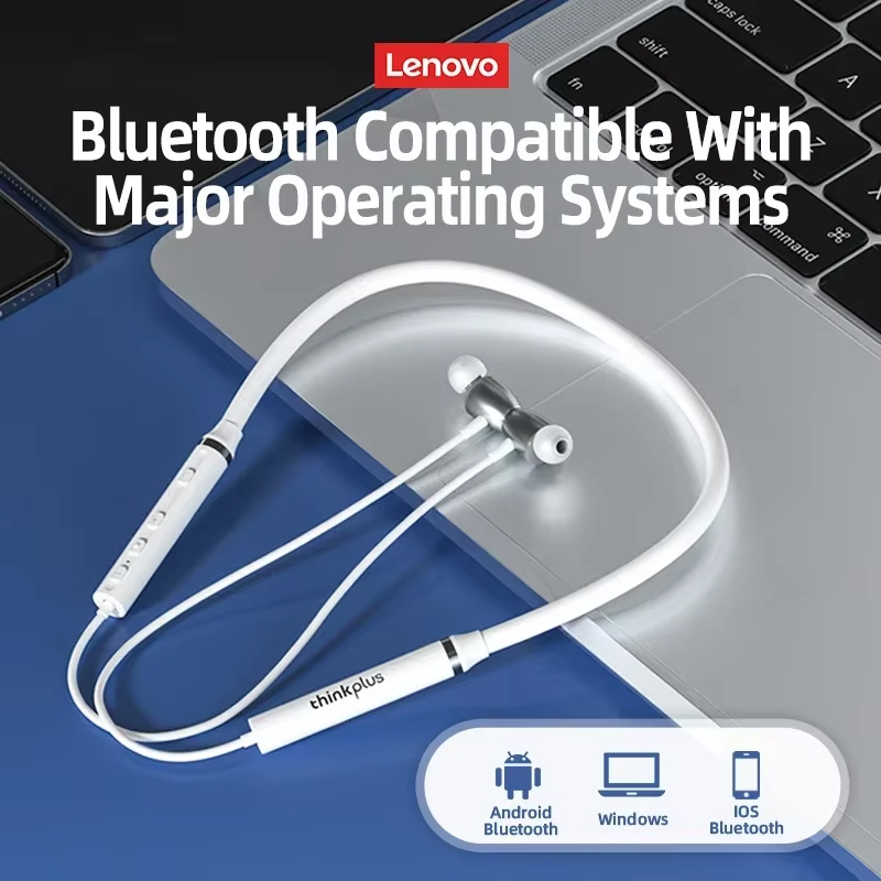 100% Origial Lenovo HE05X Blue - Magnetic Neckband Sports Earphones ulasan dan harga