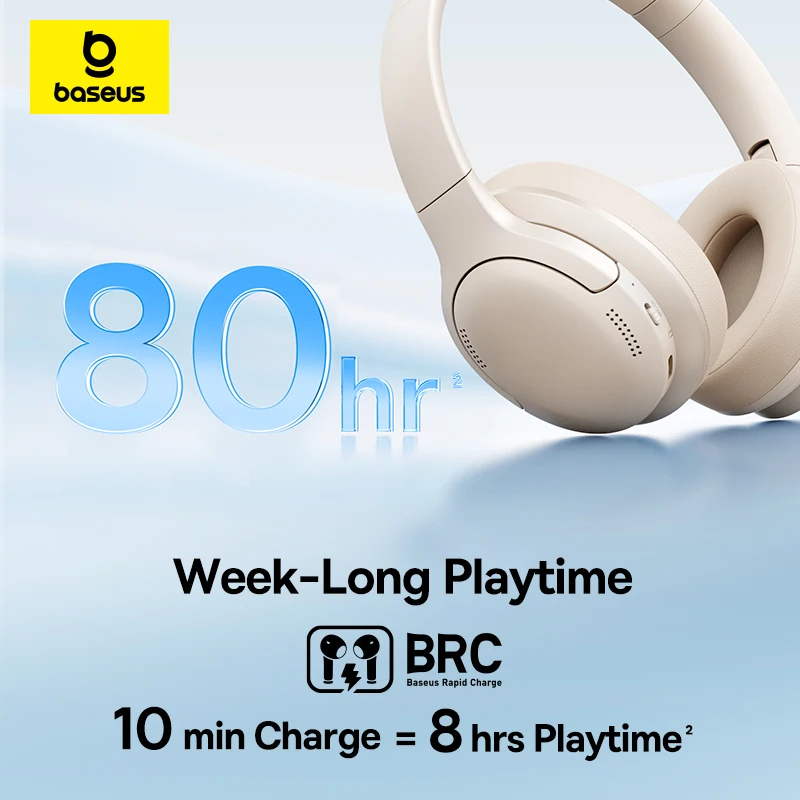 Baseus Wireless Headphones Blu - Anc Wireless Over Ear Headphones ulasan dan harga