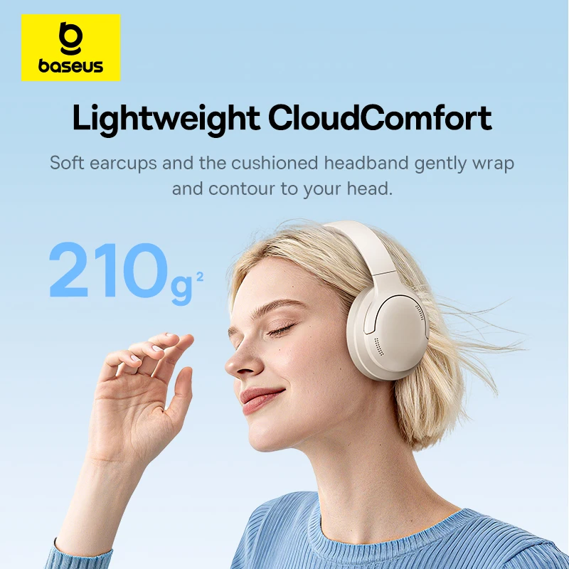 Baseus Wireless Headphones Blu - Anc Wireless Over Ear Headphones ulasan dan harga